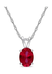 2 ct. t.w. Created Ruby Solitaire Pendant with Chain in 10k White Gold