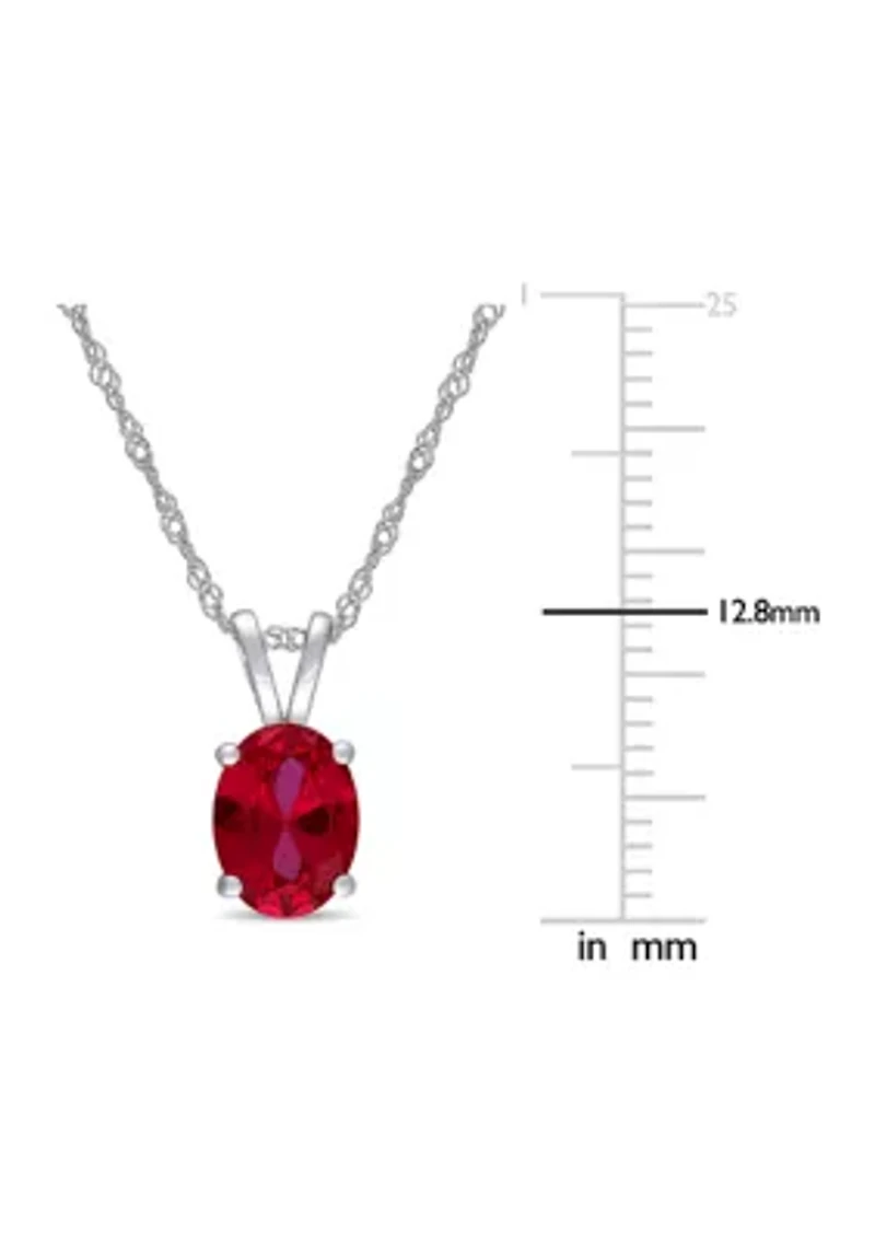 2 ct. t.w. Created Ruby Solitaire Pendant with Chain in 10k White Gold