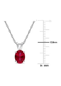 2 ct. t.w. Created Ruby Solitaire Pendant with Chain in 10k White Gold