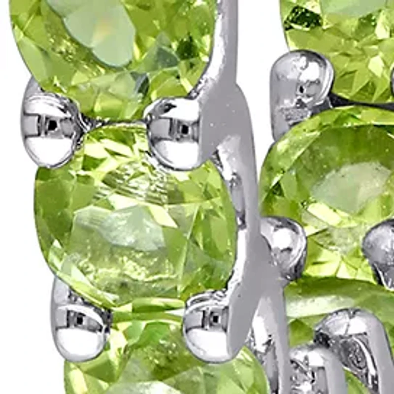 3.8 ct. t.w. Peridot Inside Outside Hoop Earrings In Sterling Silver