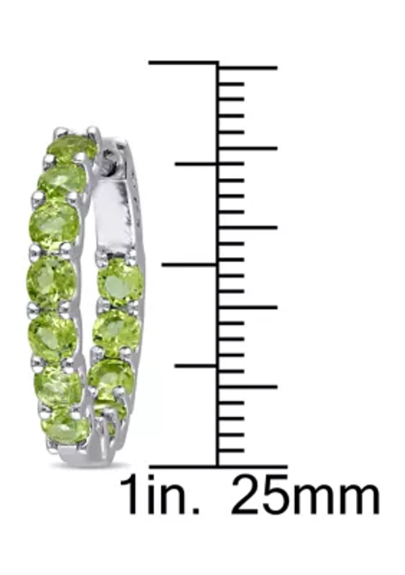 3.8 ct. t.w. Peridot Inside Outside Hoop Earrings In Sterling Silver