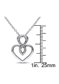 Diamond Accent Infinity Heart Pendant With Chain In Sterling Silver