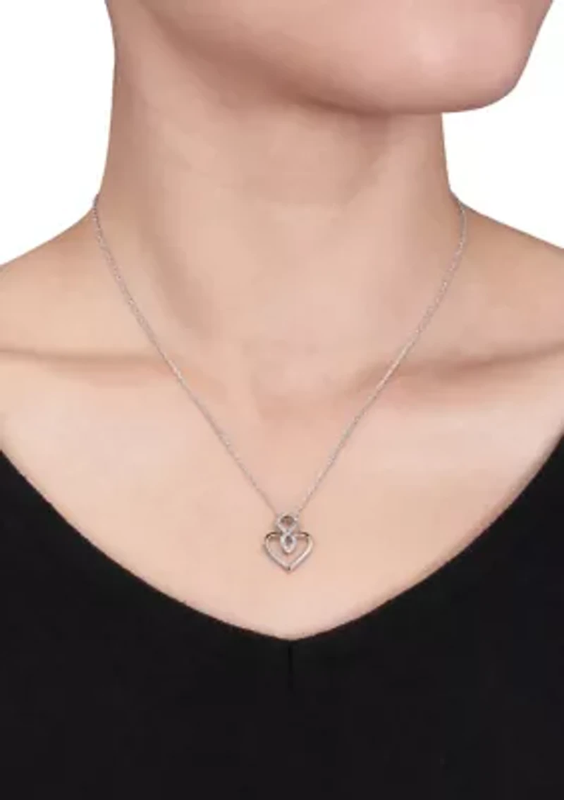 Diamond Accent Infinity Heart Pendant With Chain In Sterling Silver
