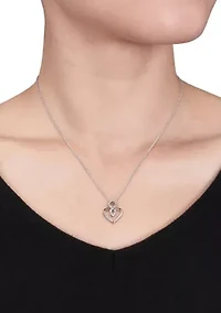 Diamond Accent Infinity Heart Pendant With Chain In Sterling Silver