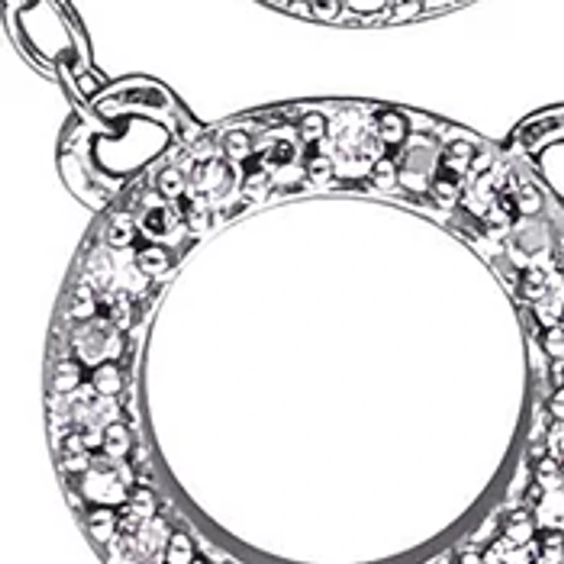 Diamond-Accent Double-Circle Layered Necklace In Sterling Silver
