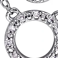 Diamond-Accent Double-Circle Layered Necklace In Sterling Silver