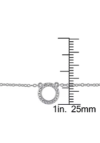 Diamond-Accent Double-Circle Layered Necklace In Sterling Silver