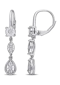 1/4 ct. t.w. Diamond Multi-Shape Dangle Earrings in Sterling Silver