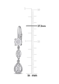 1/4 ct. t.w. Diamond Multi-Shape Dangle Earrings in Sterling Silver