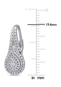 1/4 ct. t.w. Diamond Teardrop Halo Earrings in Sterling Silver