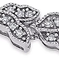1/4 ct. t.w. Diamond Floral Bracelet In Sterling Silver