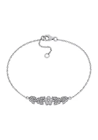 1/4 ct. t.w. Diamond Floral Bracelet In Sterling Silver