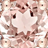 1/3 ct. t.w. Morganite and 1/10 ct. t.w. Diamond Halo Flower Pendant with Chain in 10k Rose Gold