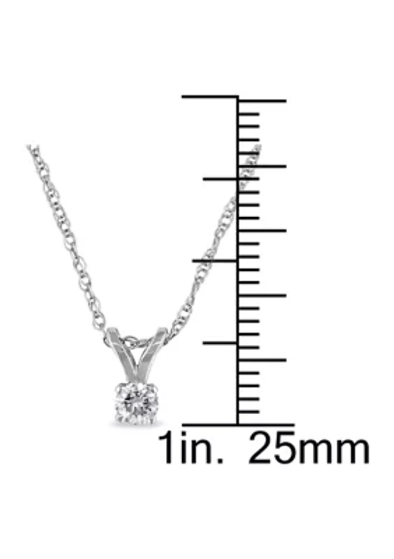 1/10 ct. t.w. Diamond Solitaire Pendant with Chain in 14k White Gold