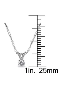 1/10 ct. t.w. Diamond Solitaire Pendant with Chain in 14k White Gold
