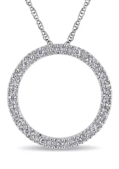 1/10 ct. t.w. Diamond Circle Of Life Pendant with Chain in 10k White Gold