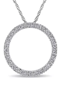 1/10 ct. t.w. Diamond Circle Of Life Pendant with Chain in 10k White Gold