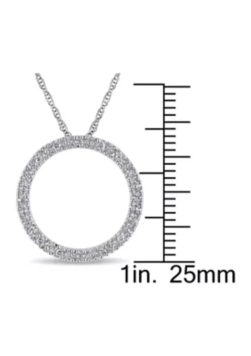 1/10 ct. t.w. Diamond Circle Of Life Pendant with Chain in 10k White Gold