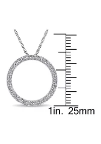 1/10 ct. t.w. Diamond Circle Of Life Pendant with Chain in 10k White Gold