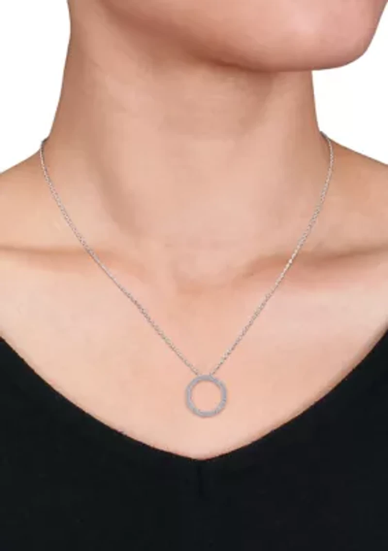 1/10 ct. t.w. Diamond Circle Of Life Pendant with Chain in 10k White Gold