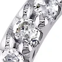 1/8 ct. t.w. Diamond Circle Pendant with Chain in 10k White Gold