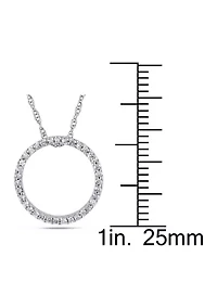 1/8 ct. t.w. Diamond Circle Pendant with Chain in 10k White Gold