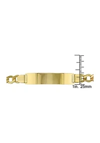 Men's Engravable Figaro Link ID Bracelet in 10k Yellow Gold (8 mm/8 in)