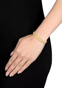 Men's Engravable Figaro Link ID Bracelet in 10k Yellow Gold (8 mm/8 in)