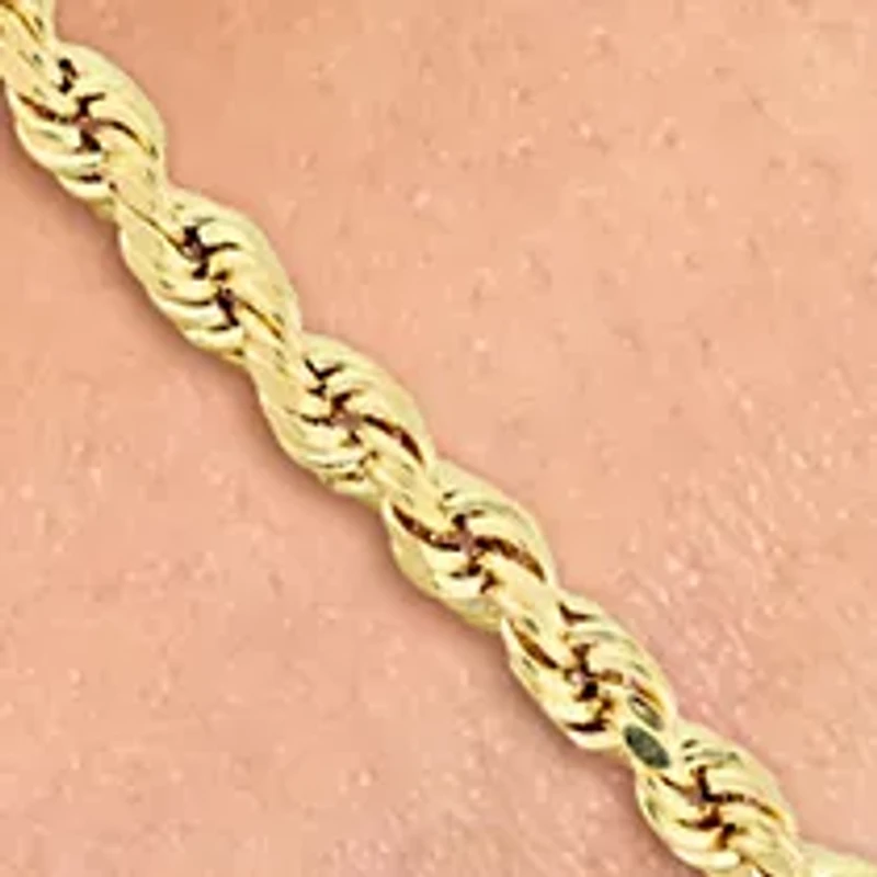 Men's Rope Chain Bracelet in 10k Yellow Gold (5 mm/9 in)