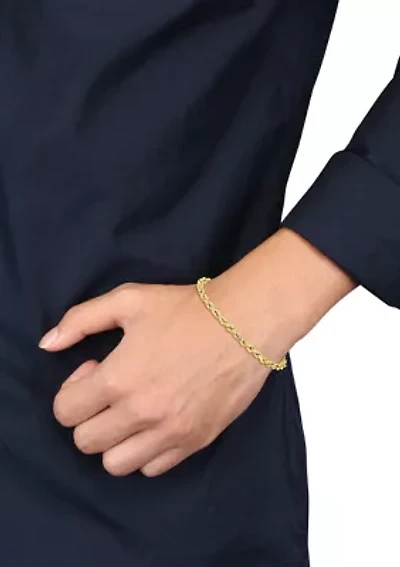 Men's Rope Chain Bracelet in 10k Yellow Gold (5 mm/9 in)