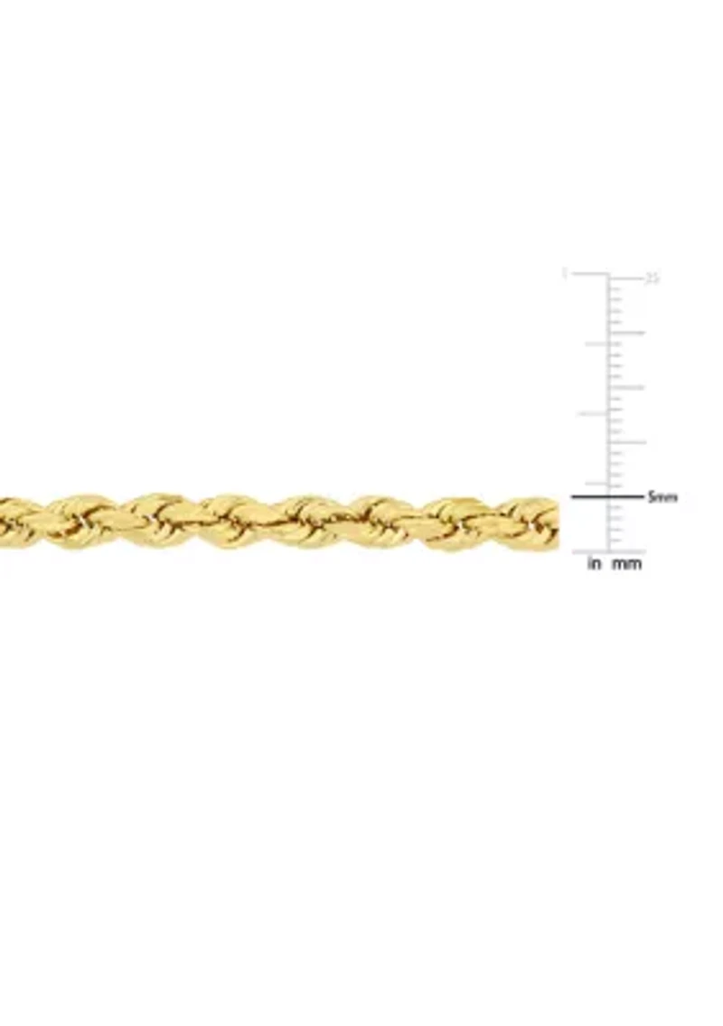 Men's Rope Chain Bracelet in 10k Yellow Gold (5 mm/9 in)