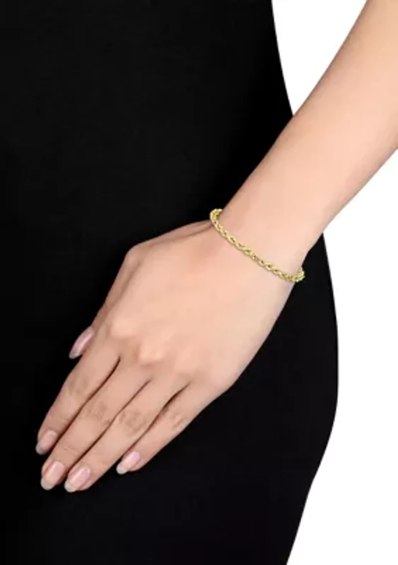 Men's Rope Chain Bracelet in 10k Yellow Gold (5 mm/9 in)