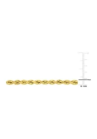 22 Inch Rope Chain Necklace in 14k Yellow Gold (4mm)