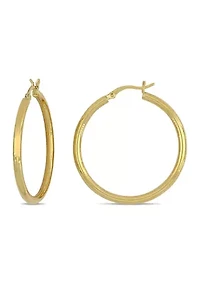 35 Millimeter Flat Hoop Earrings in 10k Yellow Gold