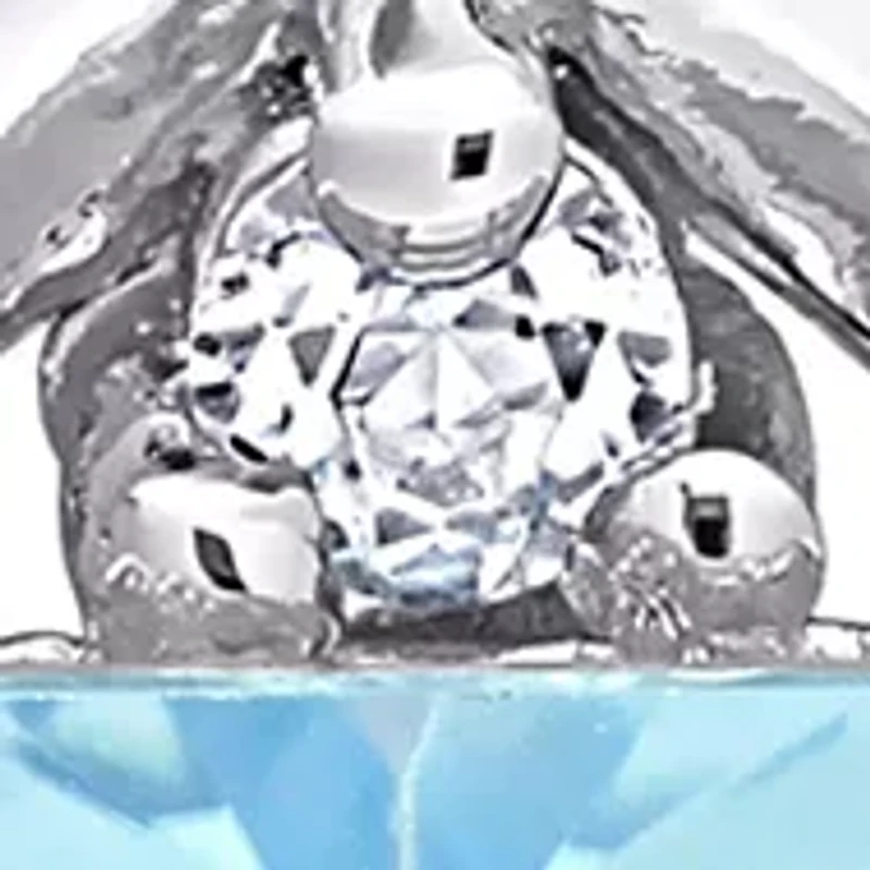 Blue Topaz and White Topaz Pendant with Chain in Sterling Silver