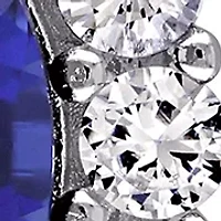 8 ct. t.w. Created Blue and White Sapphire Diamond Accent Earrings in Sterling Silver