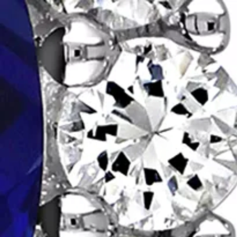 4 ct. t.w. Created Blue and White Sapphire Diamond Accent Oval Necklace in Sterling Silver
