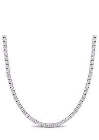 5.1 ct. t.w. Created Moissanite Tennis Necklace in Sterling Silver