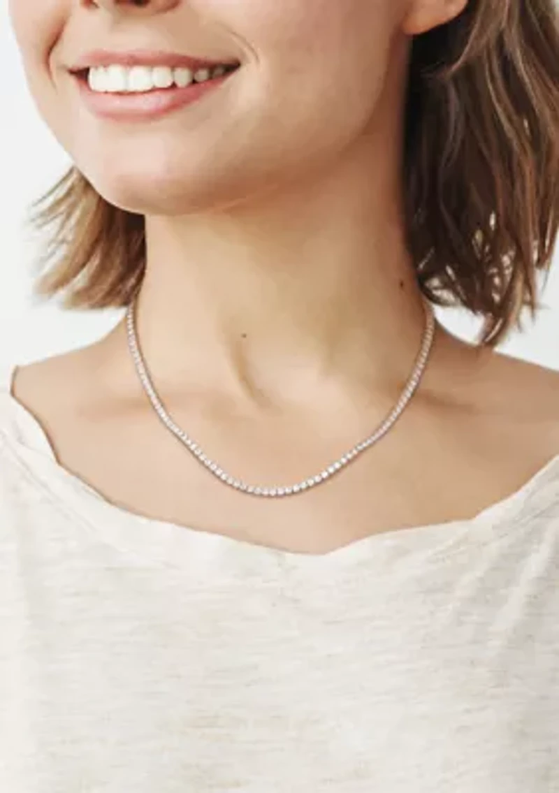 5.1 ct. t.w. Created Moissanite Tennis Necklace in Sterling Silver