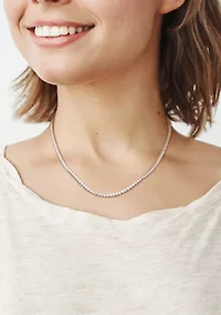 5.1 ct. t.w. Created Moissanite Tennis Necklace in Sterling Silver