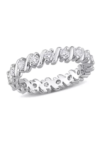 1 ct. t.w. Created Moissanite Full Eternity Band in Sterling Silver