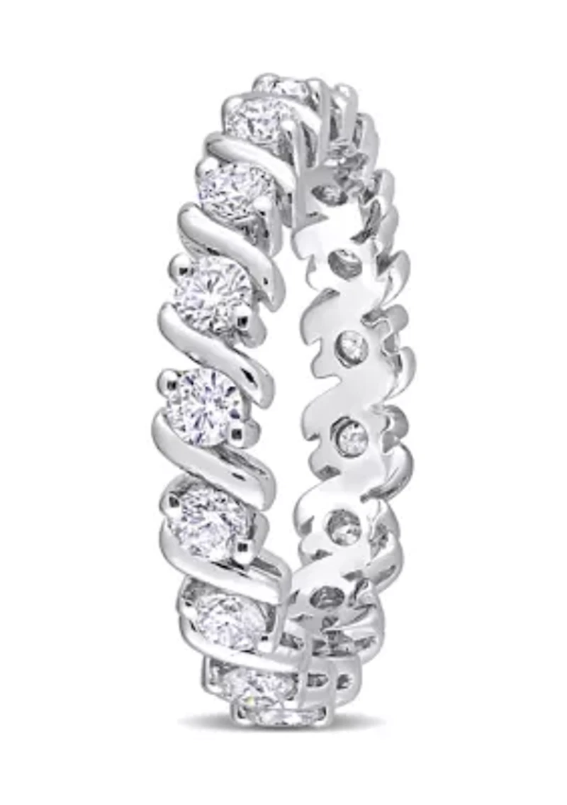 1 ct. t.w. Created Moissanite Full Eternity Band in Sterling Silver