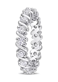1 ct. t.w. Created Moissanite Full Eternity Band in Sterling Silver