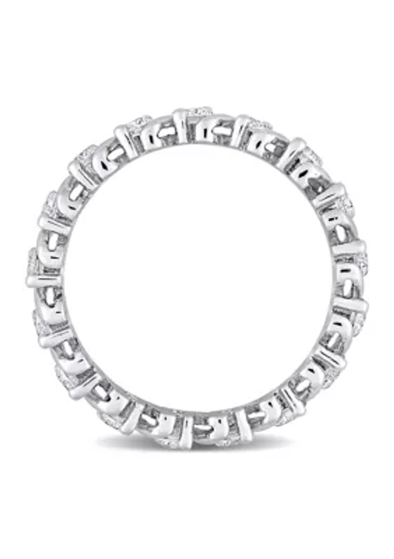 1 ct. t.w. Created Moissanite Full Eternity Band in Sterling Silver