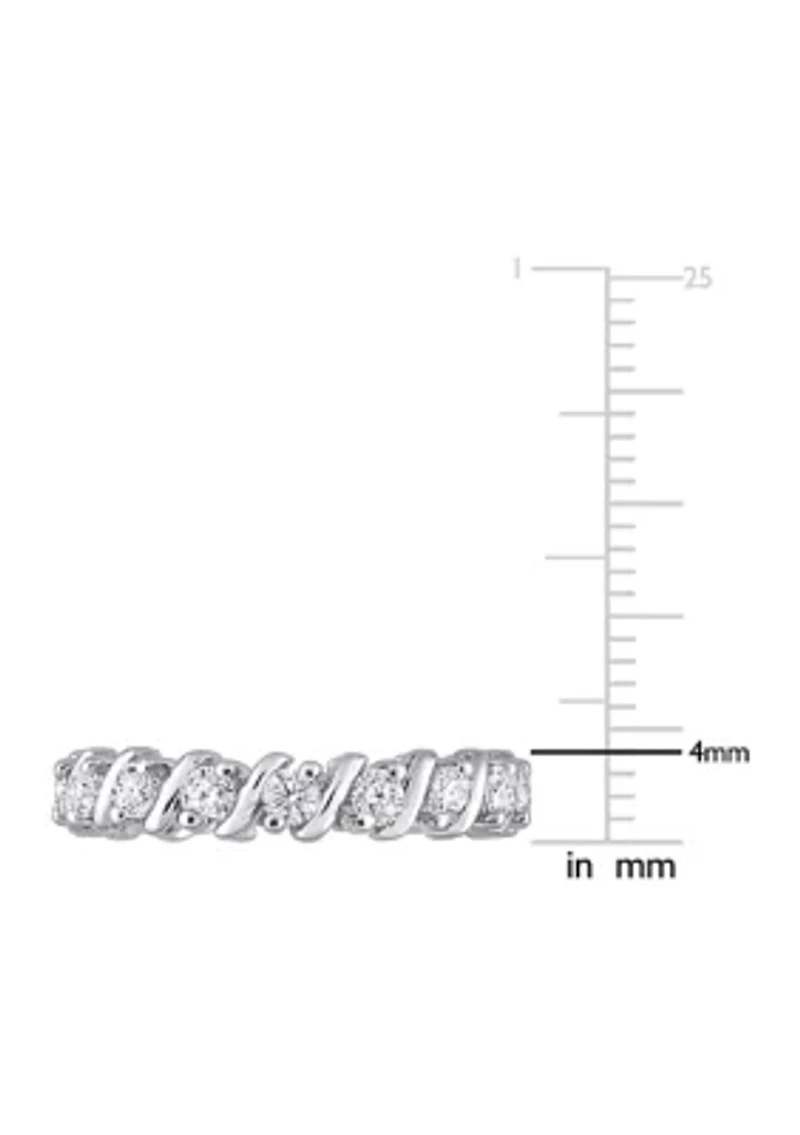 1 ct. t.w. Created Moissanite Full Eternity Band in Sterling Silver