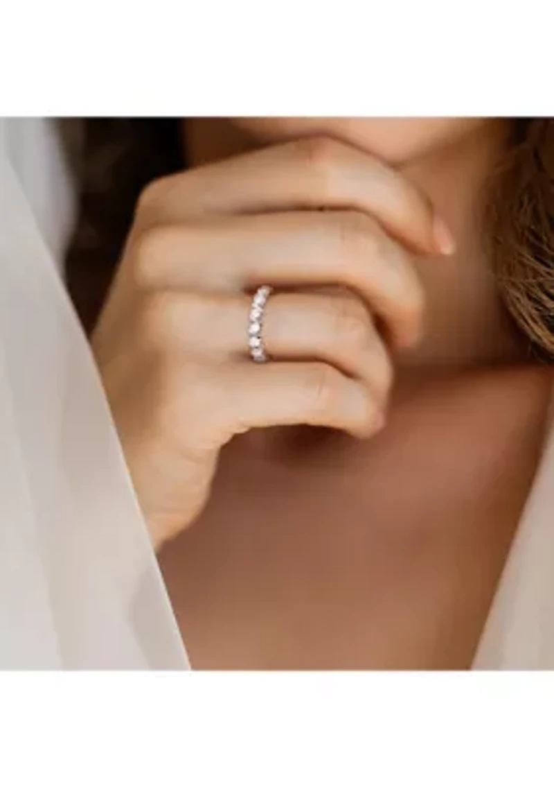 1 ct. t.w. Created Moissanite Full Eternity Band in Sterling Silver