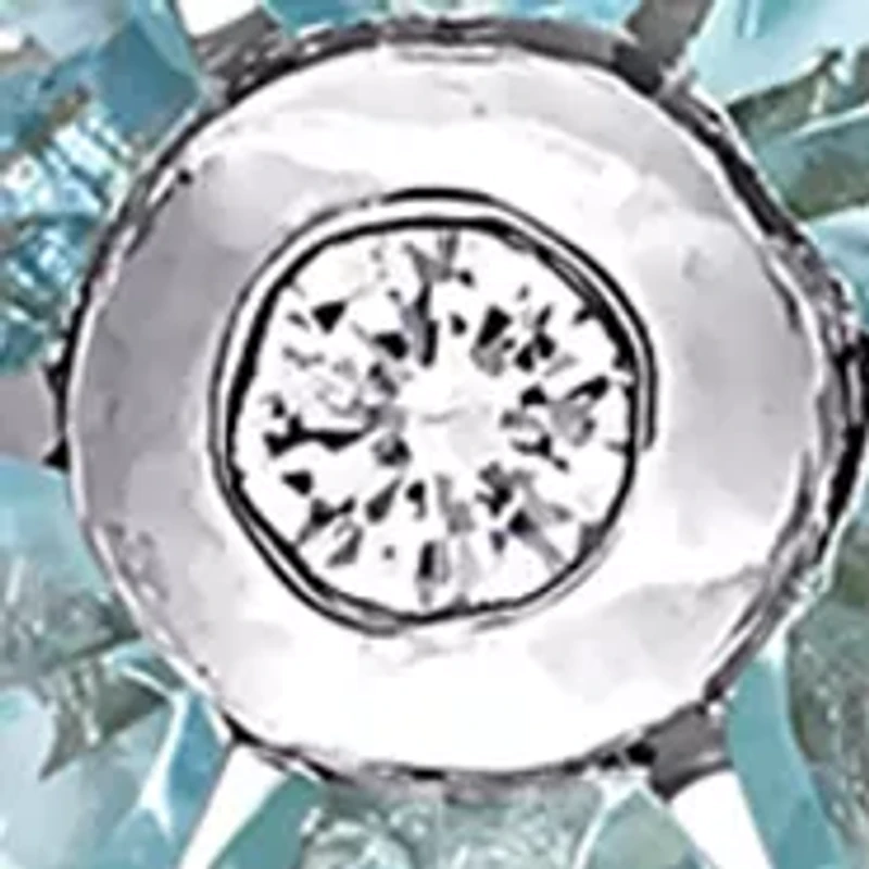 2.37 ct. t.w. Aquamarine and 1/10 ct. t.w. Diamond Accent Floral Necklace in 14k White Gold