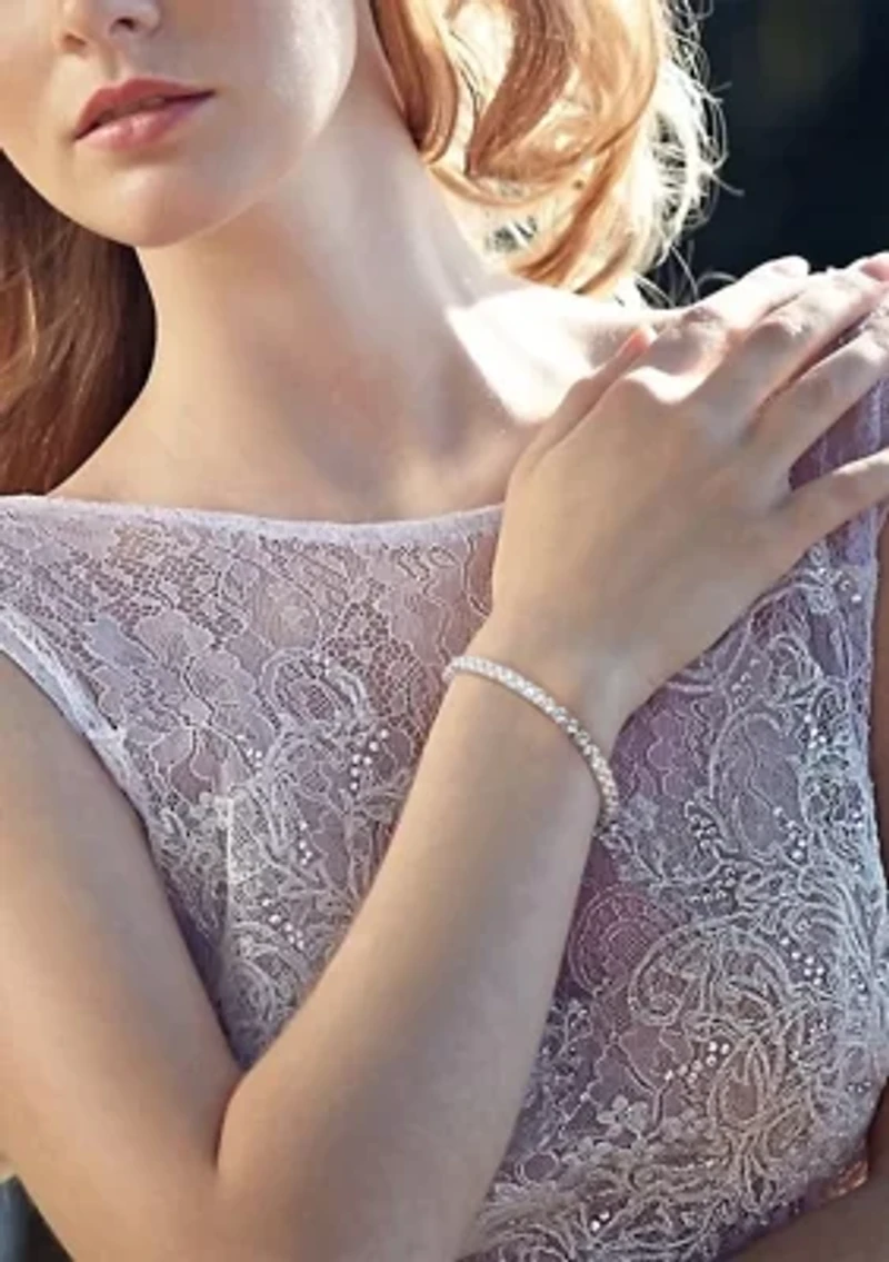 Lab Created 14.23 ct. t.g.w. Created White Sapphire Bracelet in Sterling Silver