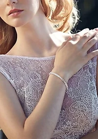 Lab Created 14.23 ct. t.g.w. Created White Sapphire Bracelet in Sterling Silver