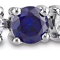 Lab Created 14.24 ct. t.g.w. Created Blue and White Sapphire Bracelet in Sterling Silver